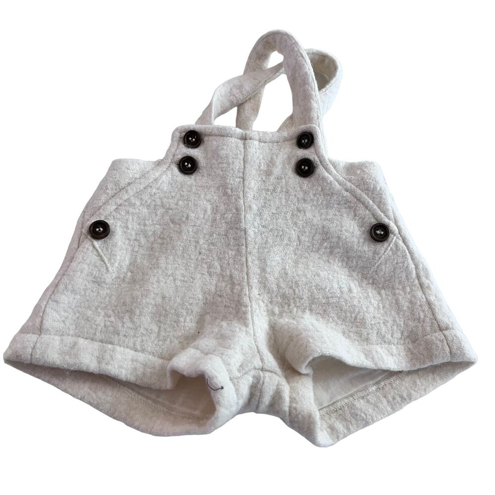 Belati boys ivory wool blend overall shorts size 12 months